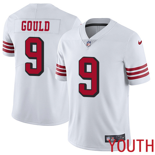 San Francisco 49ers Limited White Youth Robbie Gould NFL Jersey #9 Rush Vapor Untouchable